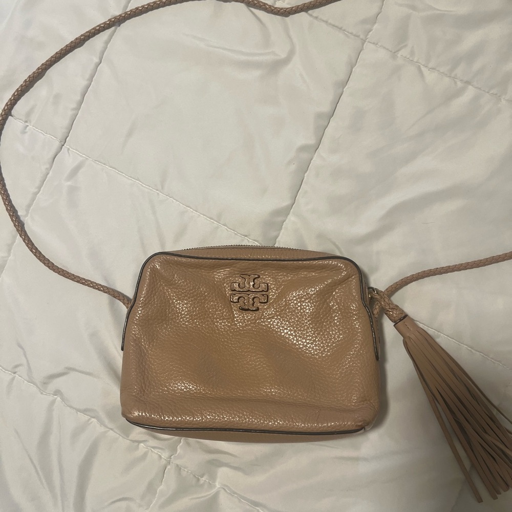 Tory Burch Tan Leather Crossbody Bag Timeless Design